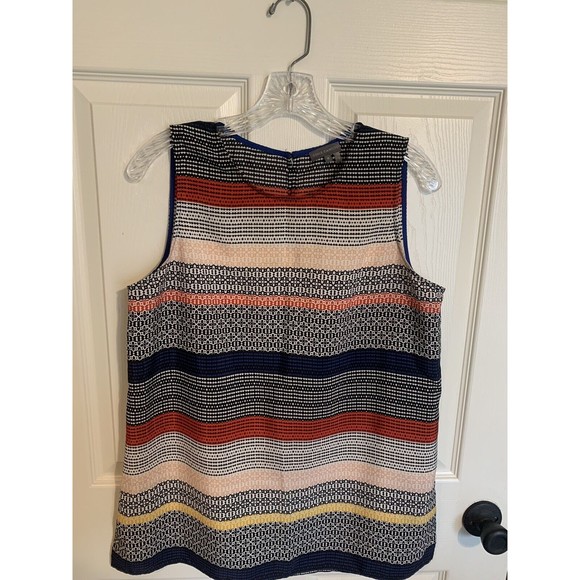 Vince Camuto Geometric Pattern Sleeveless Tunic Blouse Size Medium - Picture 6 of 13